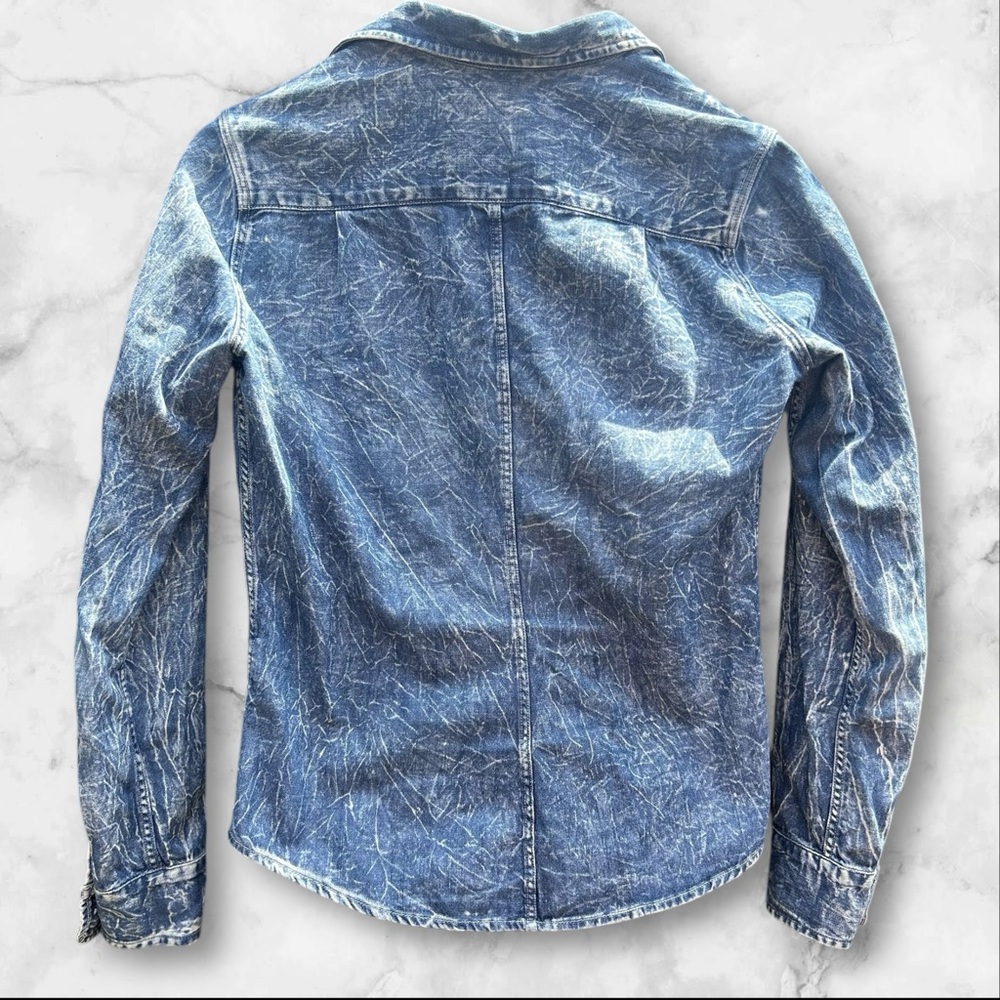 Frank & Eileen Distressed Vintage Wash Denim Barry Shirt XS NWOT - Picture 2 of 8